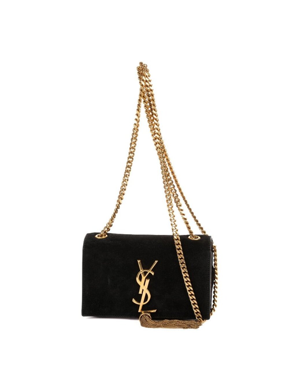 Saint Laurent Kate Tassel Black Suede Leather Shoulder Bag